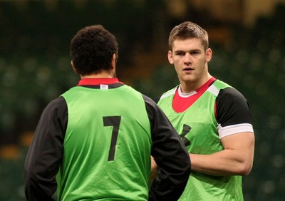 100212 Wales Squad Training - RBS 6 Nations Championship- Wales' Dan Lydiate warms up