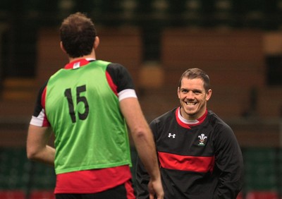 100212 Wales Squad Training - RBS 6 Nations Championship- Wales' Paul James is all smiles before training 