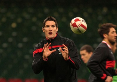 100212 Wales Squad Training - RBS 6 Nations Championship- Wales' James Hook in training