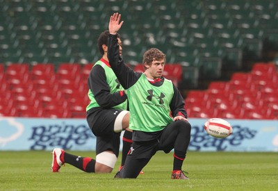 100212   Wales rugby TrainingLeigh Halfpenny during training at the Millennium Stadium