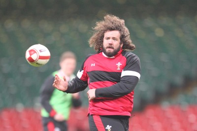 100212   Wales rugby TrainingAdam Jones during training at the Millennium Stadium