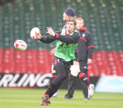 100212   Wales rugby TrainingLeigh Halfpenny during training at the Millennium Stadium