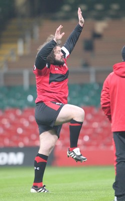 100212   Wales rugby TrainingAdam Jones during training at the Millennium Stadium