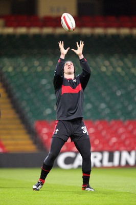 100212   Wales rugby TrainingGeorge North during training at the Millennium Stadium