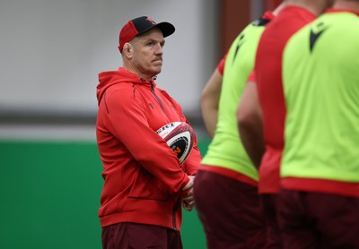 100226 - Wales Rugby Training - New scrum coach Paul James during training