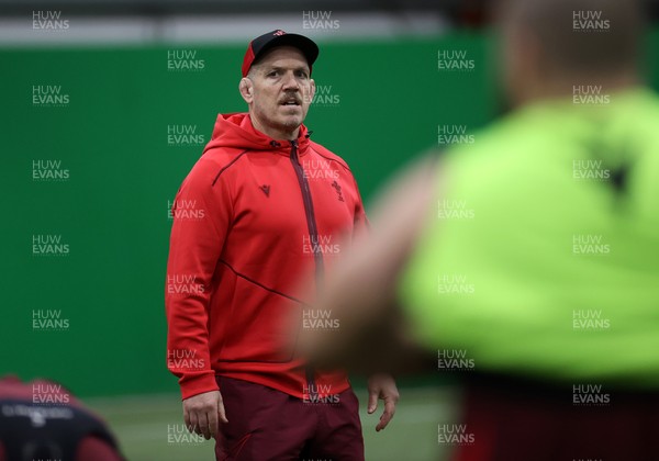 100226 - Wales Rugby Training - New scrum coach Paul James during training