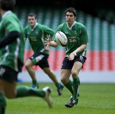 10.03.09 - Wales Rugby Training - James Hook in action during training. 