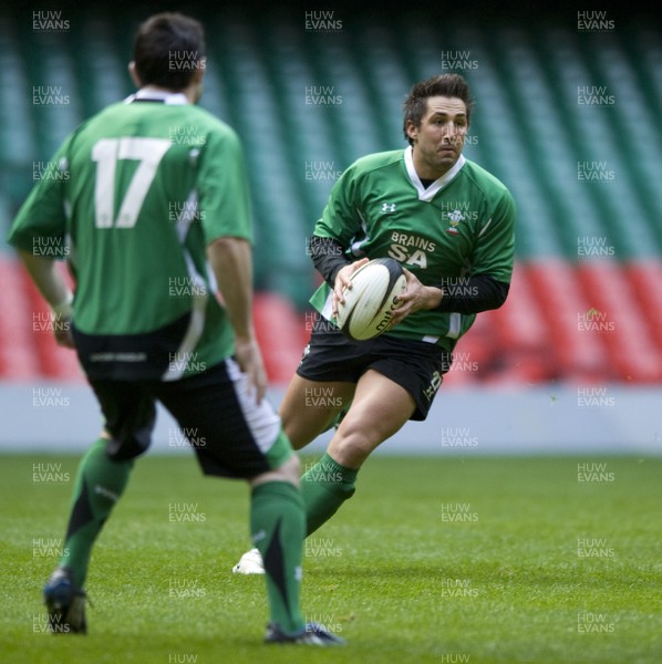 10.03.09 - Wales Rugby Training - Gavin Henson in action during training. 