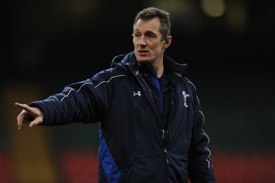 10.03.11 - Wales Rugby Training - Attack coach Rob Howley during training. 