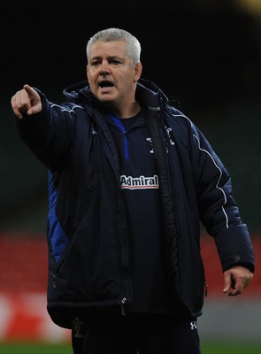10.03.11 - Wales Rugby Training - Head coach Warren Gatland during training. 