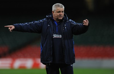 10.03.11 - Wales Rugby Training - Head coach Warren Gatland during training. 