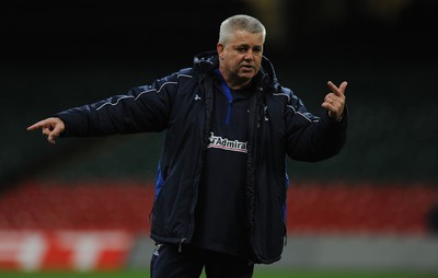 10.03.11 - Wales Rugby Training - Head coach Warren Gatland during training. 