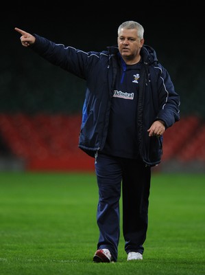 10.03.11 - Wales Rugby Training - Head coach Warren Gatland during training. 