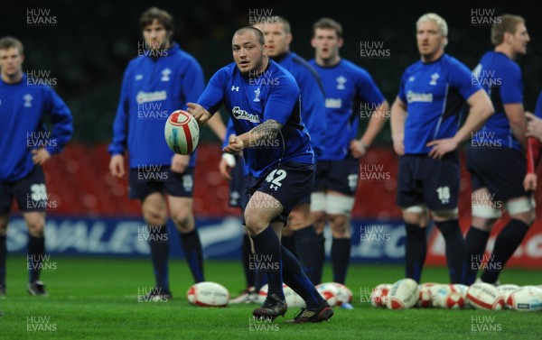 10.03.11 - Wales Rugby Training - Craig Mitchell during training. 