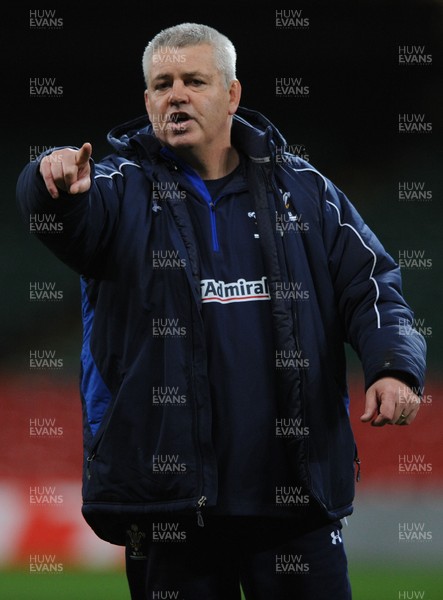 10.03.11 - Wales Rugby Training - Head coach Warren Gatland during training. 