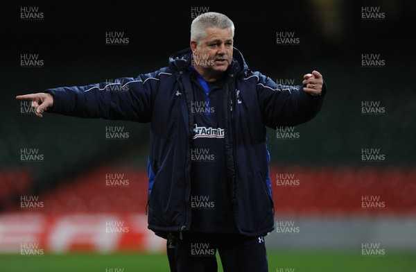 10.03.11 - Wales Rugby Training - Head coach Warren Gatland during training. 