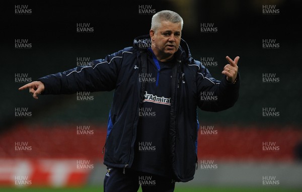 10.03.11 - Wales Rugby Training - Head coach Warren Gatland during training. 