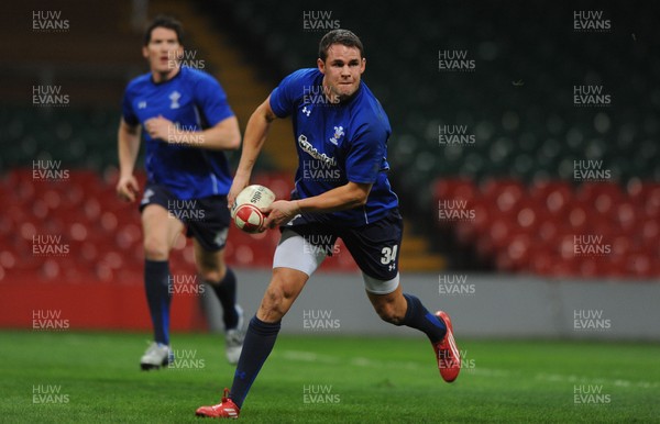 10.03.11 - Wales Rugby Training - Lee Byrne during training. 