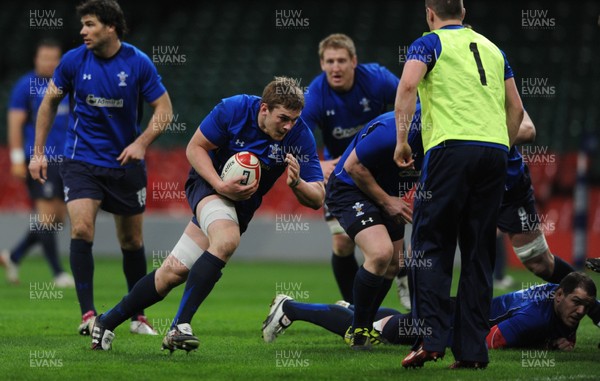 10.03.11 - Wales Rugby Training - Dan Lydiate during training. 