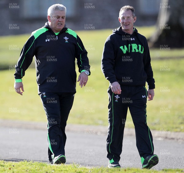 100315 - Wales Rugby Training - Warren Gatland and Rob Howley during training