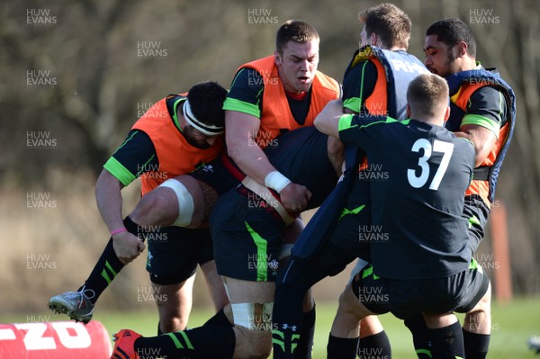 100315 - Wales Rugby Training -Scott Baldwin and Dan Lydiate during training