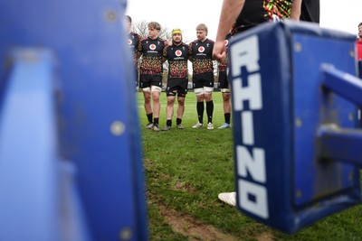 100326 - Wales Rugby Training ahead of their final Six Nations game against Italy - Ryan Woodman, Harri Deaves and Aaron Wainwright during training