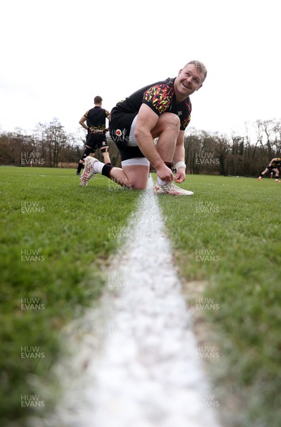 100326 - Wales Rugby Training ahead of their final Six Nations game against Italy - Dewi Lake during training