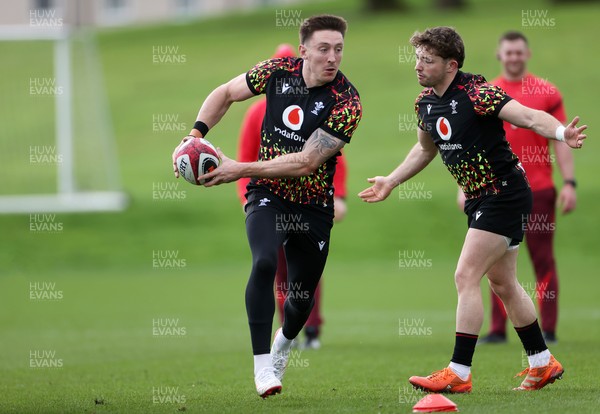 100326 - Wales Rugby Training ahead of their final Six Nations game against Italy - Josh Adams during training
