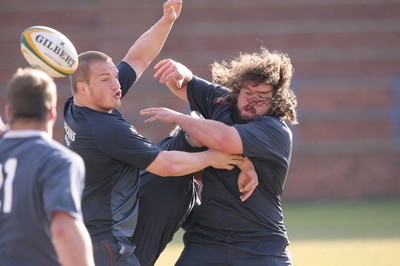 10.06.08 Wales rugby in South Africa... Adam Jones and Gethin Jenkins in training.  