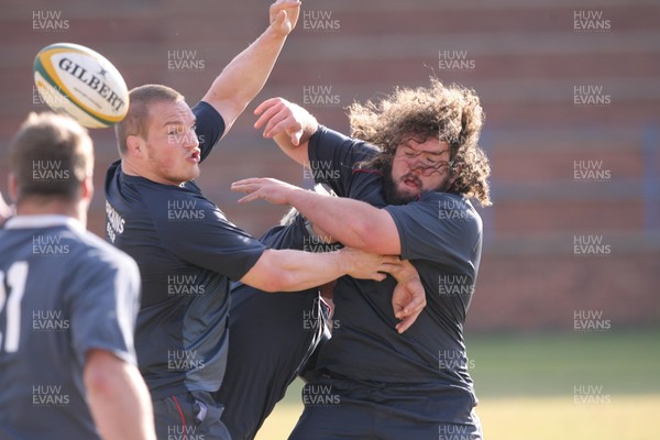 10.06.08 Wales rugby in South Africa... Adam Jones and Gethin Jenkins in training.  
