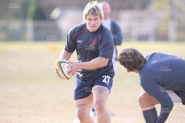 10.06.08 Wales rugby in South Africa... Richard Hibbard  in training.  
