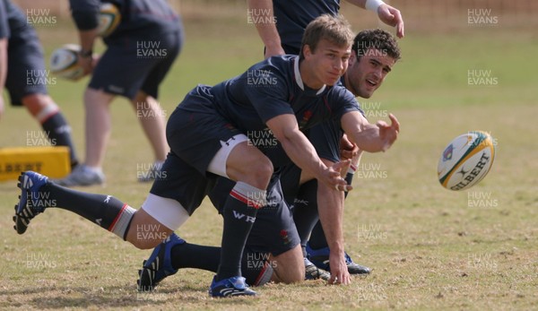 10.06.08 Wales rugby in South Africa... Warren Fury and Jamie Roberts in training.  