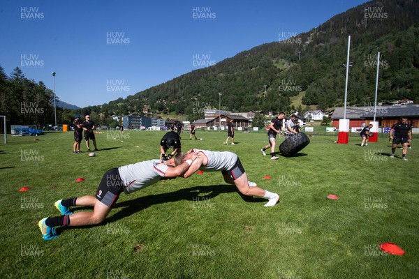 100723 - Wales Rugby World Cup Training camp in Fiesch, Switzerland - General View of training