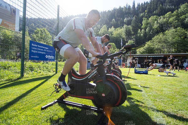 100723 - Wales Rugby World Cup Training camp in Fiesch, Switzerland - Tommy Reffell during training