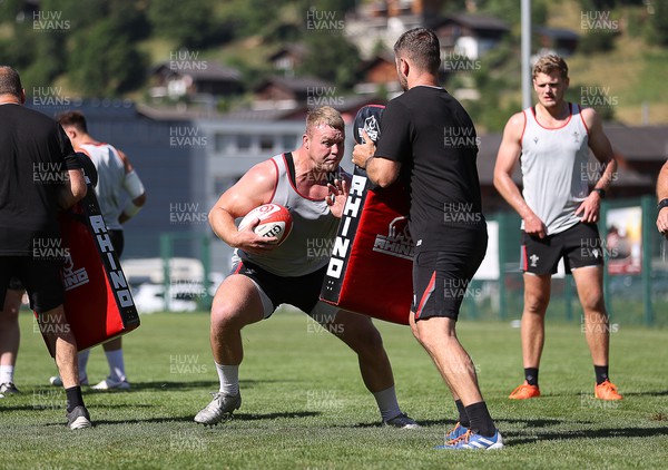 100723 - Wales Rugby World Cup Training camp in Fiesch, Switzerland - Dewi Lake during training