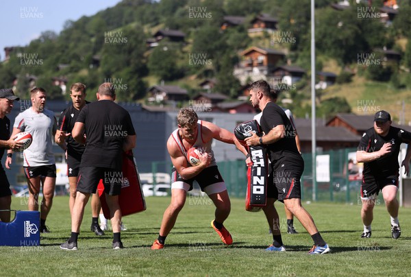 100723 - Wales Rugby World Cup Training camp in Fiesch, Switzerland - Taine Plumtree during training