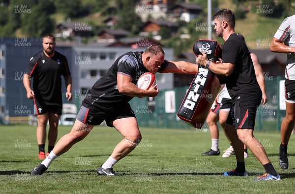 100723 - Wales Rugby World Cup Training camp in Fiesch, Switzerland - Corey Domachowski during training