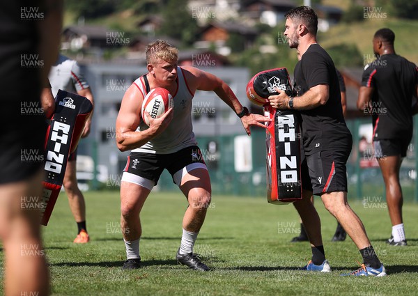 100723 - Wales Rugby World Cup Training camp in Fiesch, Switzerland - Jac Morgan during training