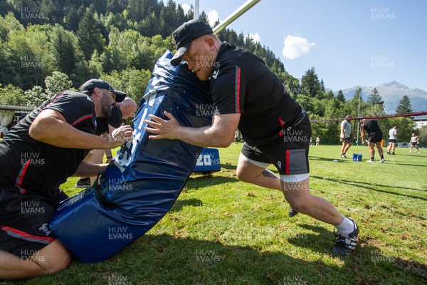 100723 - Wales Rugby World Cup Training camp in Fiesch, Switzerland - Keiron Assiratti during training