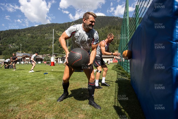 100723 - Wales Rugby World Cup Training camp in Fiesch, Switzerland - Dan Biggar during training