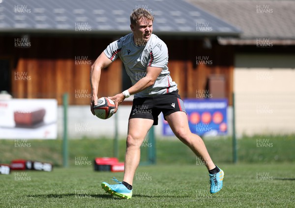100723 - Wales Rugby World Cup Training camp in Fiesch, Switzerland - Sam Costelow during training