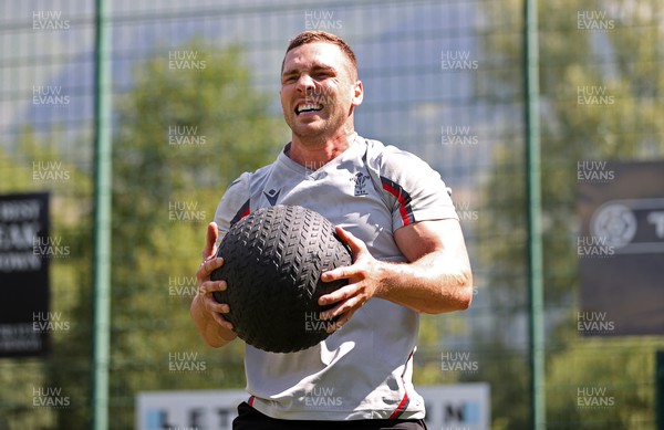 100723 - Wales Rugby World Cup Training camp in Fiesch, Switzerland - George North during training
