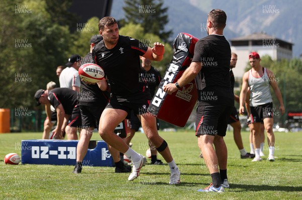 100723 - Wales Rugby World Cup Training camp in Fiesch, Switzerland - Mason Grady during training