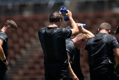 100725 - Wales Rugby Training in the final week of their tour to Japan - Teddy Williams cools off