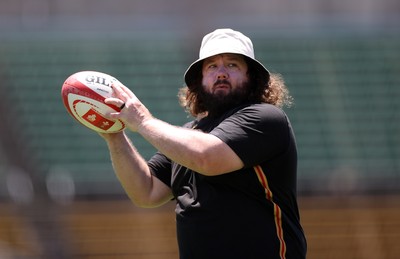 100725 - Wales Rugby Training in the final week of their tour to Japan - Adam Jones, Scrum Coach during training