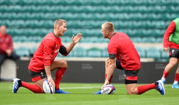 100819 - Wales Rugby Training - Liam Williams and Gareth Anscombe during training