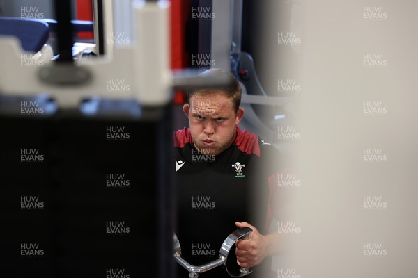 101023 - Wales Rugby Gym Session in the week leading up to their Quarter Final match against Argentina - Corey Domachowski during training