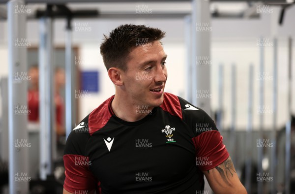 101023 - Wales Rugby Gym Session in the week leading up to their Quarter Final match against Argentina - Josh Adams during training