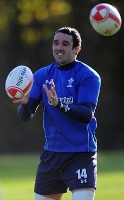 10.11.10 - Wales Rugby Training - Jonathan Thomas during training. 