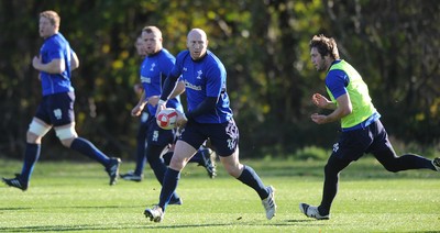 10.11.10 - Wales Rugby Training - Tom Shanklin during training. 
